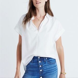 Madewell White Button-Down Dolman Shirt for Women
